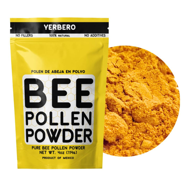 Yerbero - Premium Bee Pollen Powder 4oz (114g) Bag | 100% Natural & Gluten Free | No Fillers No Additives Pure Wild Raw Sweet Aromatic Rich Flavor | Polen de Abeja 100% Natural.