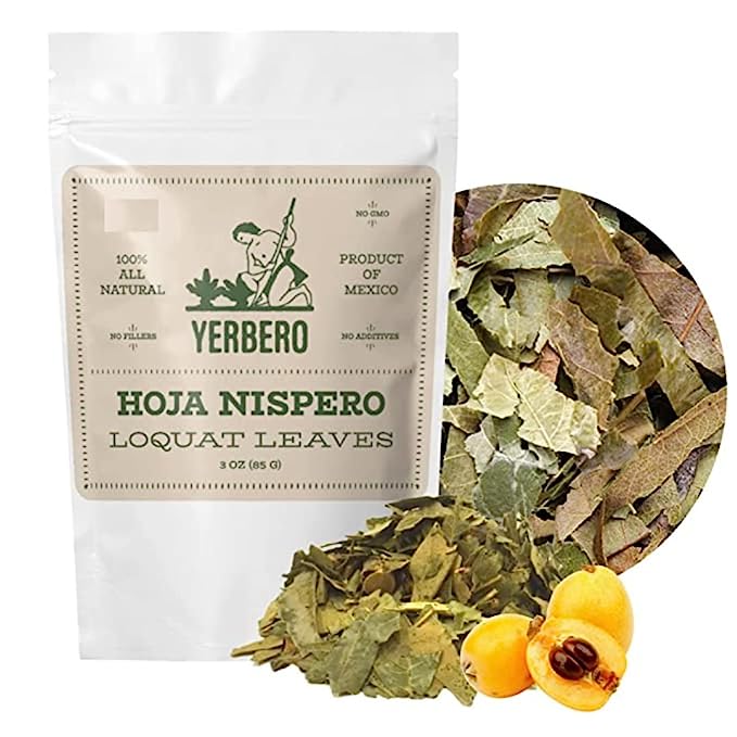 Yerbero - Te Herbal Hojas De Nispero 3 oz (85gr) Herbal Tea (Loquat Leaves Loose Tea)