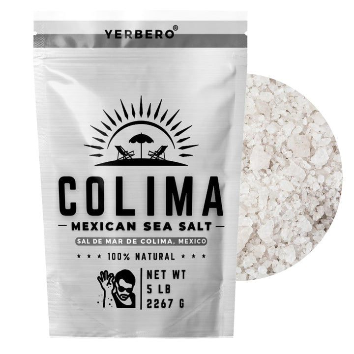 Yerbero - Premium Colima Sea Salt Unrefined (Multiple Sizes) | 100% All Natural Sea Salt, Gourmet Grade, Non GMO's. | Hand Harvested | Imported From Lagoon Cuyutlán “Tepalcates” Colima, Mexico.