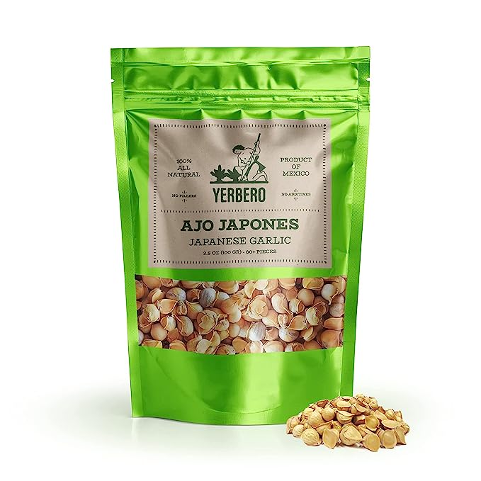 Yerbero - Japanese Garlic | Ajo Japones ( Allium sativum ) 80+ Garlic Cloves | 3.5oz (100gr) |