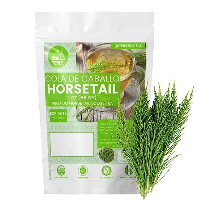 Yerbero - Premium Loose Horsetail Tea 2oz (58gr) | Cola De Caballo Te Herbal | Makes 30+ Cups | Shave Grass - Snake Grass |