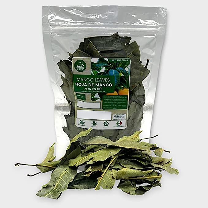 Yerbero - Hoja De Mango Entera (.75 oz - 22gr) Whole Dried Mango Leaves, Whole Leaf,100% All Natural D-Tox - Relaxation Tea |