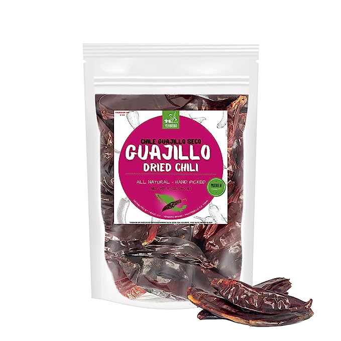 Yerbero - Guajillo Whole Dried Chili 5oz (141g) | Chile Guajillo - Chile Mirasol | Capsicum annuum Whole Chili Pods |