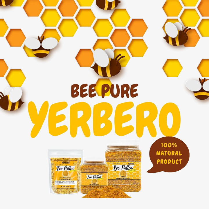 Yerbero - Premium Bee Pollen Granules 3.5 oz (100 G) | 100% Natural Bee Pollen, Polen de Abeja 100% Natural |Pure Natural Bee Pollen | Wildcrafted.