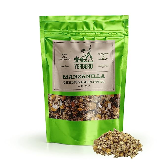 Yerbero - Te Herbal Manzanilla 3.5 oz (100 gr) Herbal Tea (Chamomile Flower) Whole Loose Leaf Bulk Bag