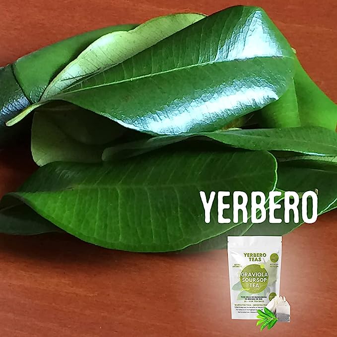 Yerbero - Whole Dried Graviola Soursop Leaves (4 oz - 330+ Leaves Per Bag) Hoja De Guanabana Seca