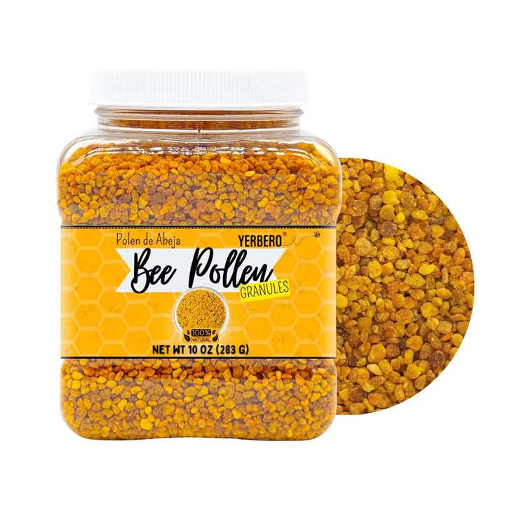 Yerbero - Premium Bee Pollen Granules 10 Oz (283g) | 100% Natural Pure Bee Pollen Raw Sweet Rich Flavor | Polen de Abeja 100% Natural.