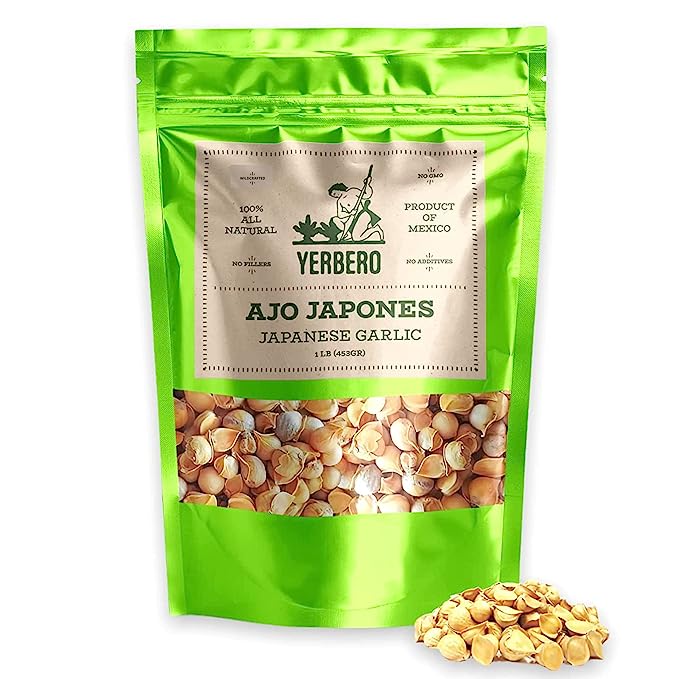 Yerbero - Japanese Garlic | Ajo Japones ( Allium sativum ) 400+ Garlic Cloves | 1 LB (455gr) | Premium Quality