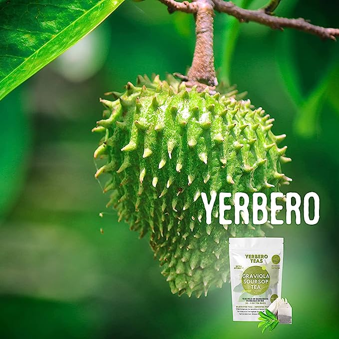 Yerbero - Whole Dried Graviola Soursop Leaves (4 oz - 330+ Leaves Per Bag) Hoja De Guanabana Seca