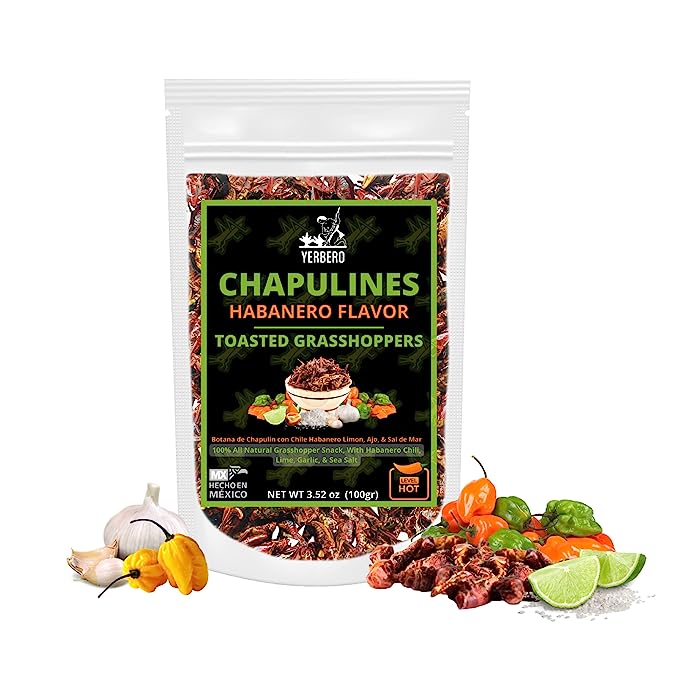 Yerbero - The Oaxacan Chapulin Bundle | 3 Bags (Habanero, Adobo, Natural) Fresh Chapulines 3.5oz (100gr) Each Bag |