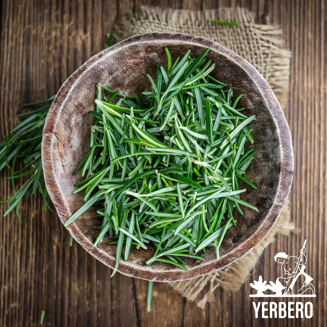 Yerbero - Premium Bulk Whole Rosemary Dried Leaves (Multiple Sizes) | Rosmarinus Officinalis | Hoja De Romero Deshidratada | Dried Whole Leaves For Gourmet Cuisine & Brewing Teas, Natural, Gluten-Free.