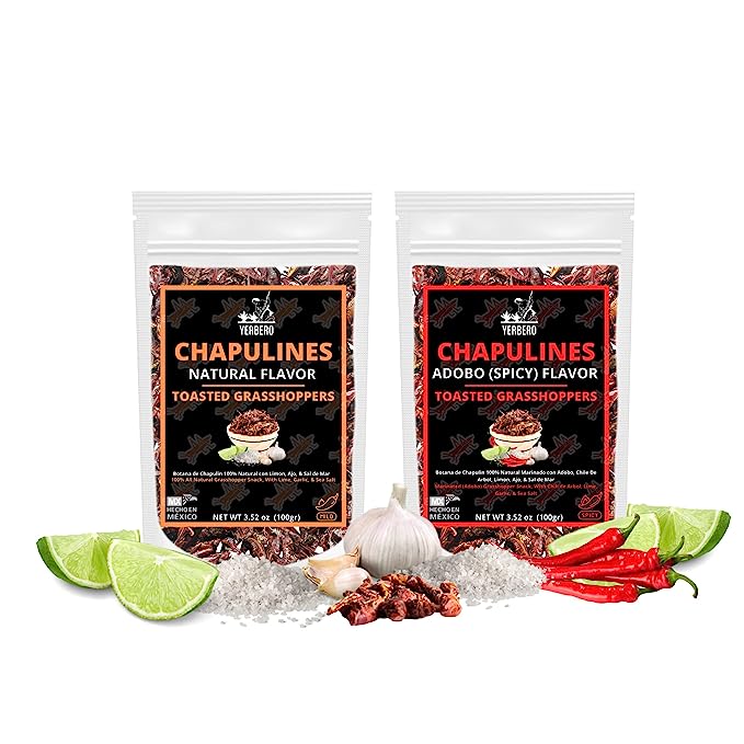 Yerbero - Fresh Chapulines 2 Piece Duo (Natural & Adobado Flavors)