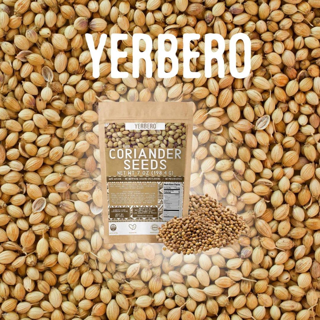 Yerbero - Coriander Seeds (Multiple Sizes) Semilla de Cilantro Premium Coriandrum sativum Gourmet Spices - All Natural, No Additives, Vegan